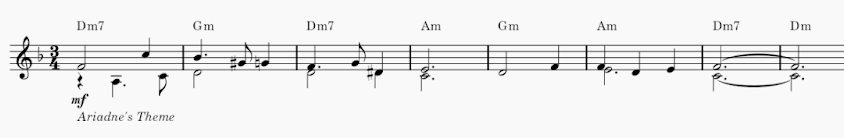 Simplified Score sheet music of Ariadne's theme